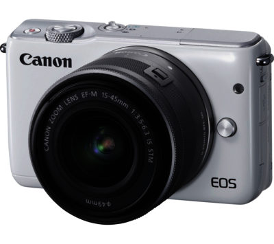 CANON  EOS M10 Compact System Camera with 15-45 mm f/3.5-f/6.3 IS STM Wide-angle Zoom Lens - White